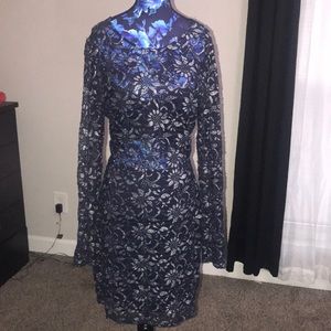 Blue and Silver Open Back Express Dress size L